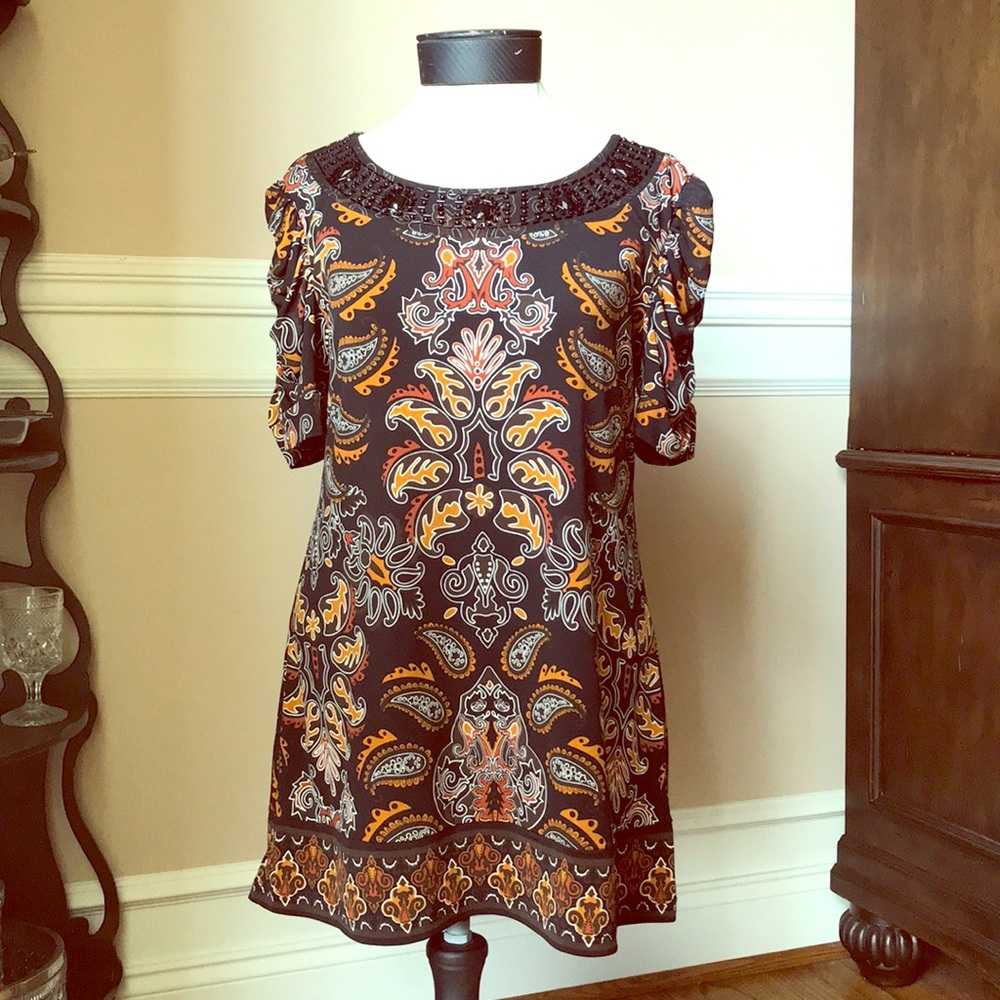 Black multicolored dress or tunic